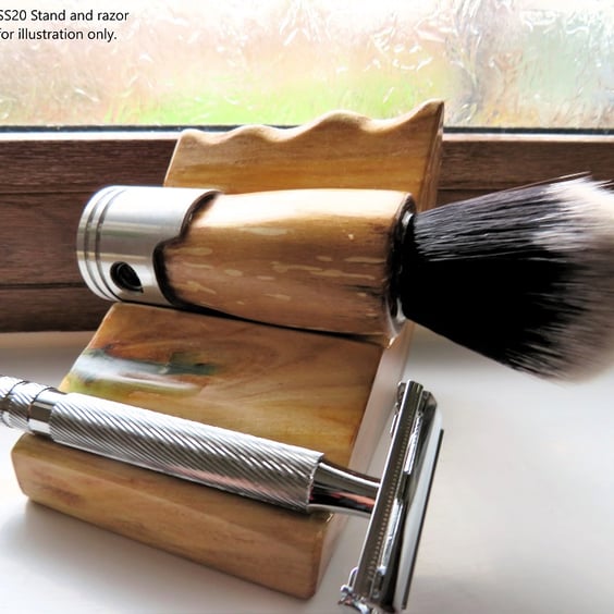 Handcrafted Shaving Brush in Spalted Beech wood with Engine Piston (SKU SB09)