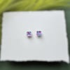 Pink & Blue Acrylic Confetti Square Stud Earrings