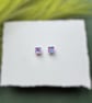 Pink & Blue Acrylic Confetti Square Stud Earrings - Image 1