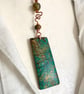 Hand-Printed Leaf Print Mixed Media Pendant