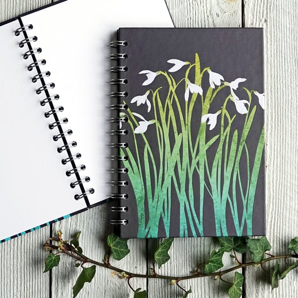 Snowdrops A5 Spiral Bound Notebook