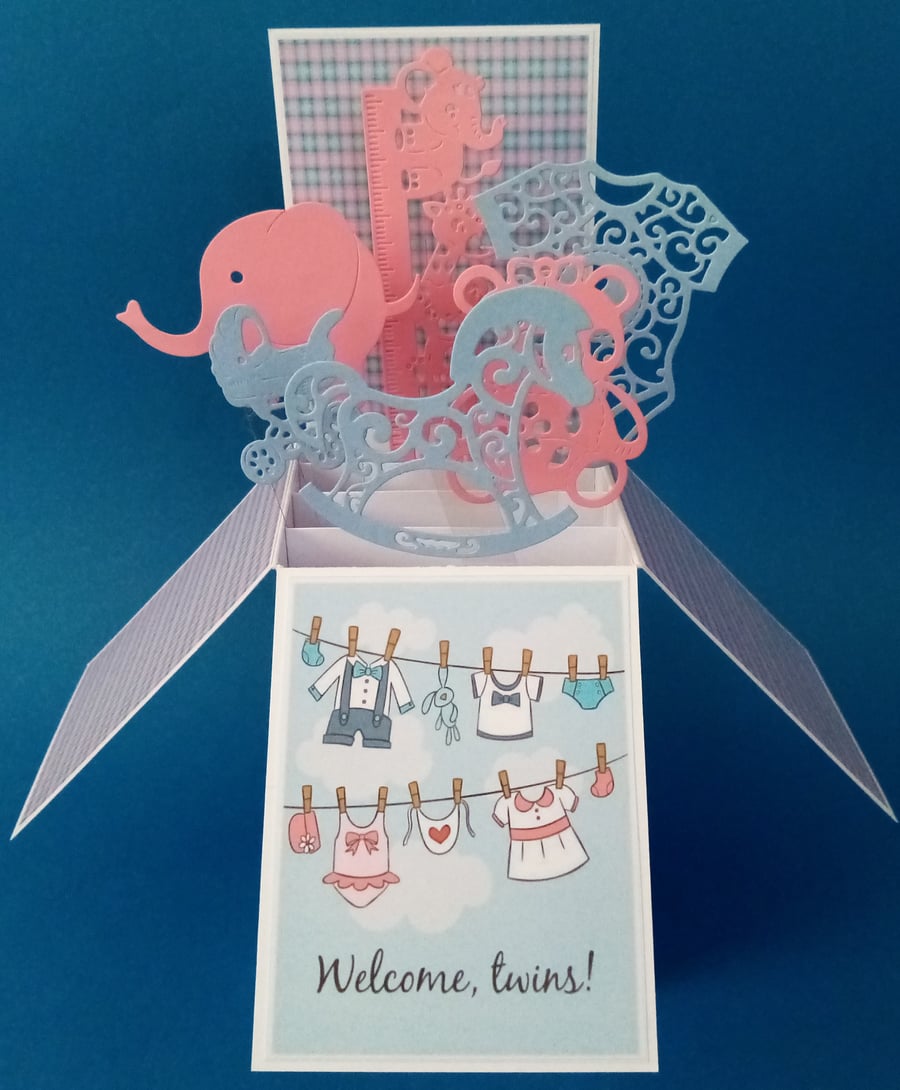 Twin Baby Boy and Girl's Card