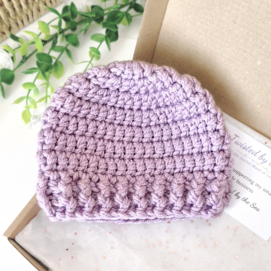 Crochet Baby Beanie – Newborn to Adult Sizes, Matching Family Gift