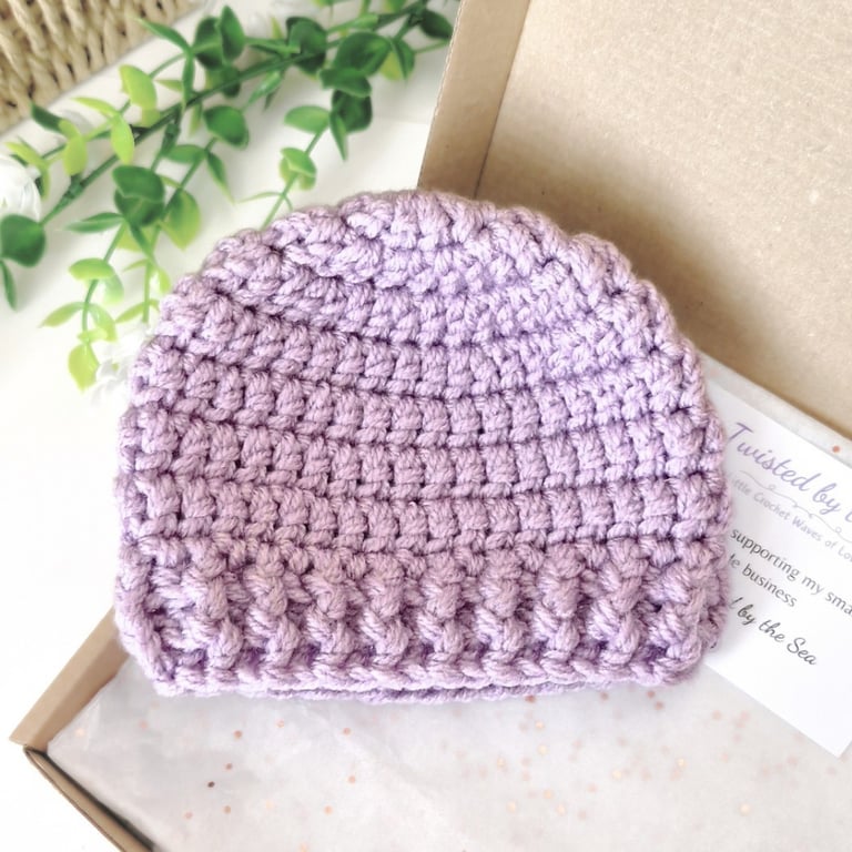Crochet Baby Beanie – Newborn to Adult Sizes, Matching Family Gift