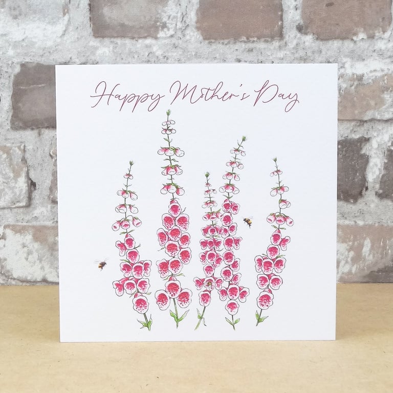 Mothers Day Card Foxglove