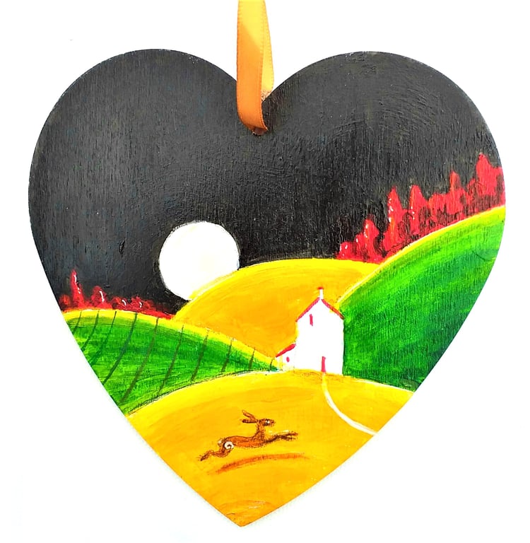 Art Deco style heart with a small  nod to Clarice Cliffe 