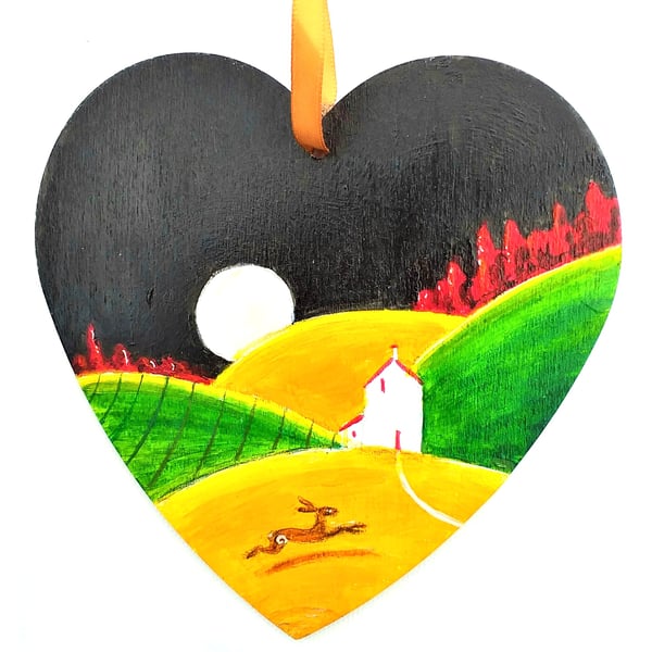 Art Deco style heart with a small  nod to Clarice Cliffe 