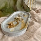 Earthy Grey Marble Effect Trinket tray