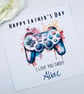 Personalised Fathers Day Card Gaming Dad card