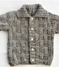 Hand Knitted Basket Weave Patterned Children's Cardigan with Collar - Image 10
