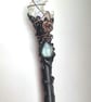 crystal wand Quartz Gemstone lunar Moon with Labradorite, handcrafted fairy witc - Image 3