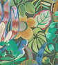Green, Brown & Blue Liberty Print Fabric Necklace - Jungle Trip - Image 4