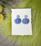 Blue & Lilac Hydrangea Flower Polymer Clay Earrings 