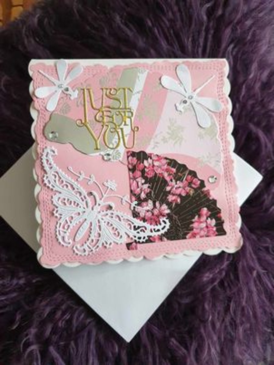 Hand Made Decoupage Cards With Envelope And With Free P&P