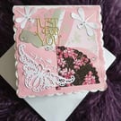 Hand Made Decoupage Cards With Envelope And With Free P&P