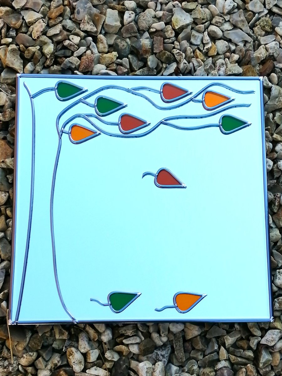 Sway is a Stylish Tree Of Life Stained Glass Effect Wall Mirror 30cm Square
