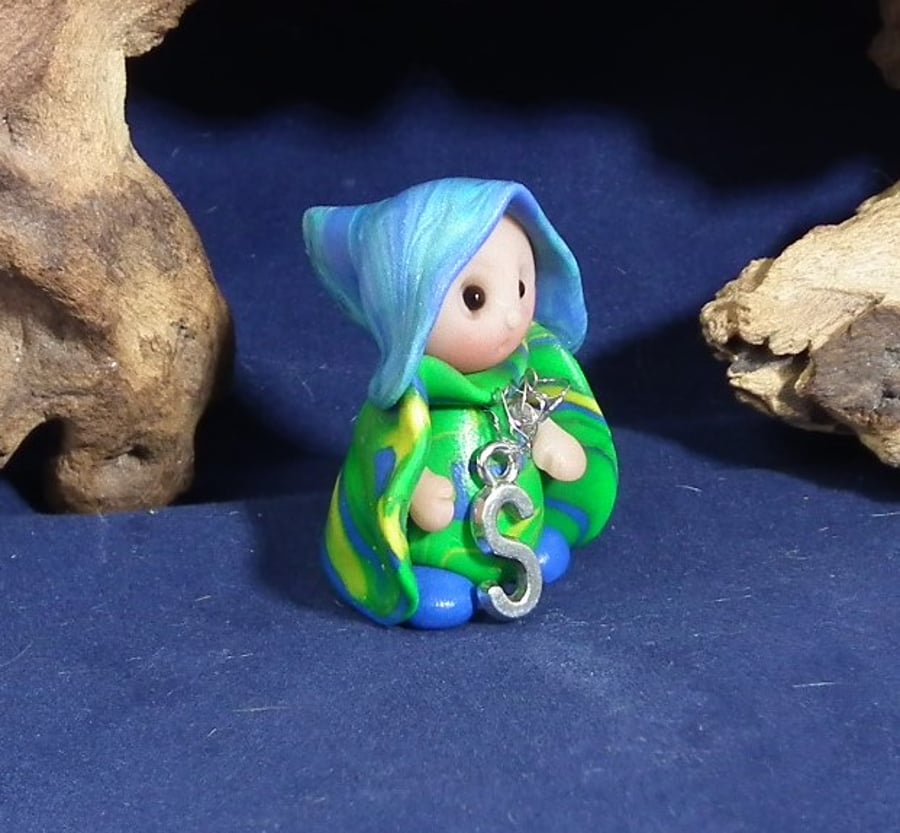 Alphabet Initial Gnome choice of letter OOAK Sculpt by Ann Galvin