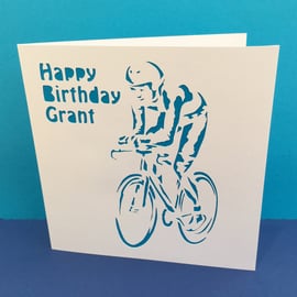 Cycling Card - Paper Cut Cyclist