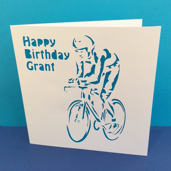 Cycling Card - Paper Cut Cyclist