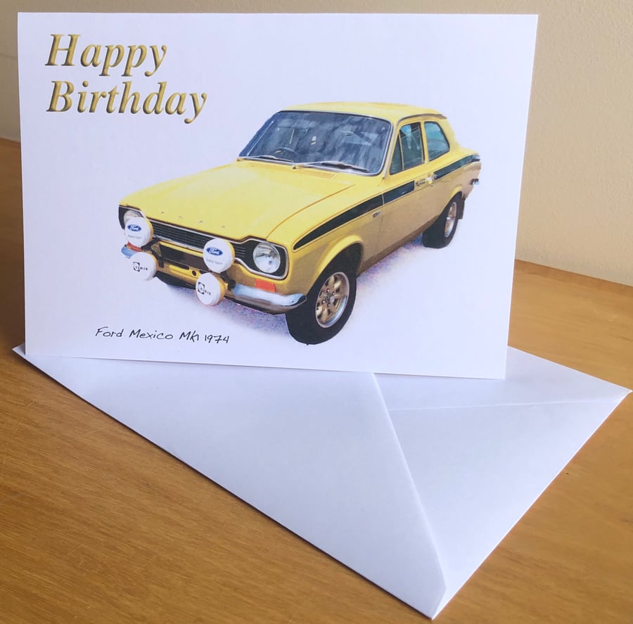 Ford Mexico Mk1 1974 - Birthday, Anniversary, Retirement or Plain Card
