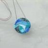 ROUND ENAMELLED CLOISONNE NECKLACE IN FINE SILVER