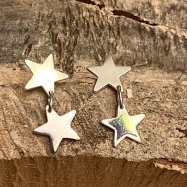 925 Silver Super Star Dangle and Drop Earrings, sterling silver. Posts. F&W