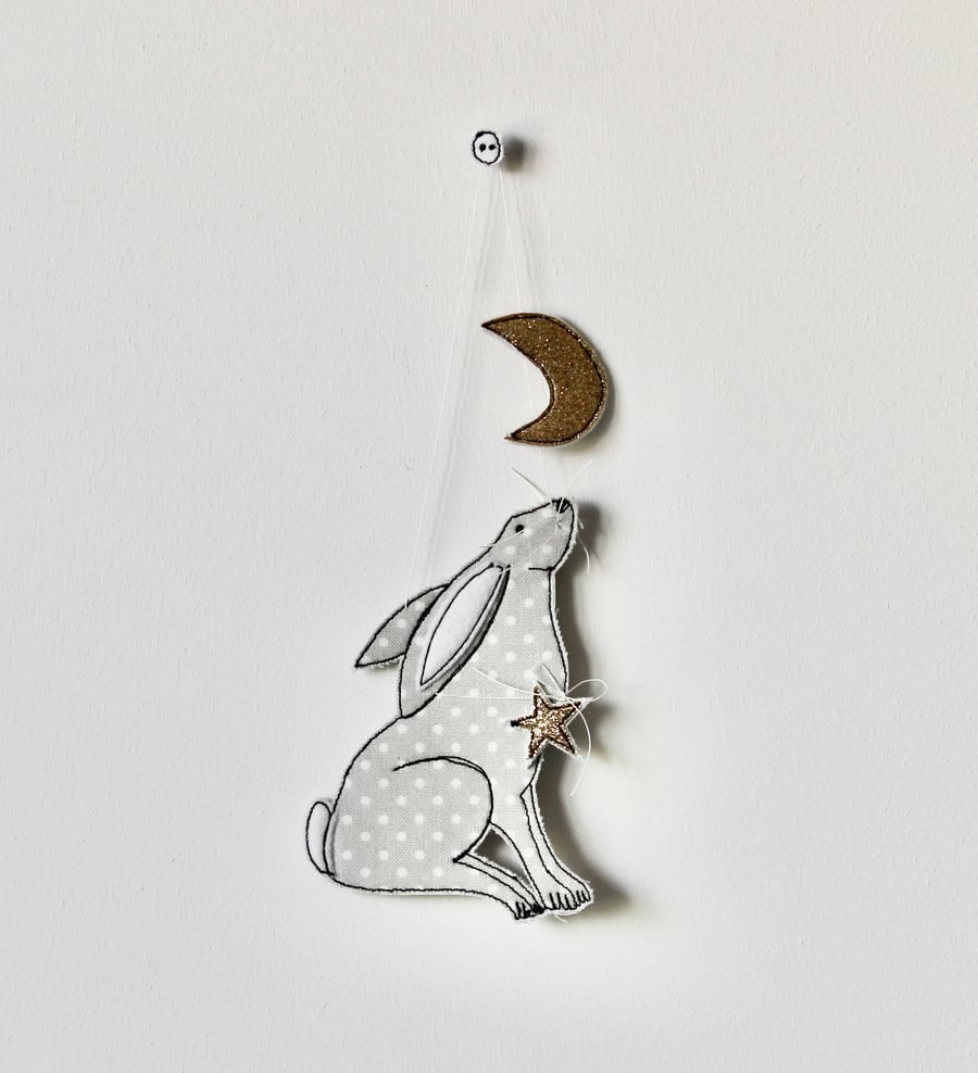 'Moon Gazing Hare' - Hanging Decoration
