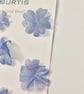 Metallic Silk organza Silver Blue cherry blossom flowers - Image 2