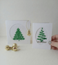 Minimalist Christmas Card Set - Real Cross Stitch Embroidery