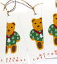 9 Pack Teddy christmas gift tags, gift wrapping accessory