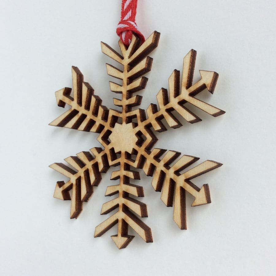 Mini wooden snowflake