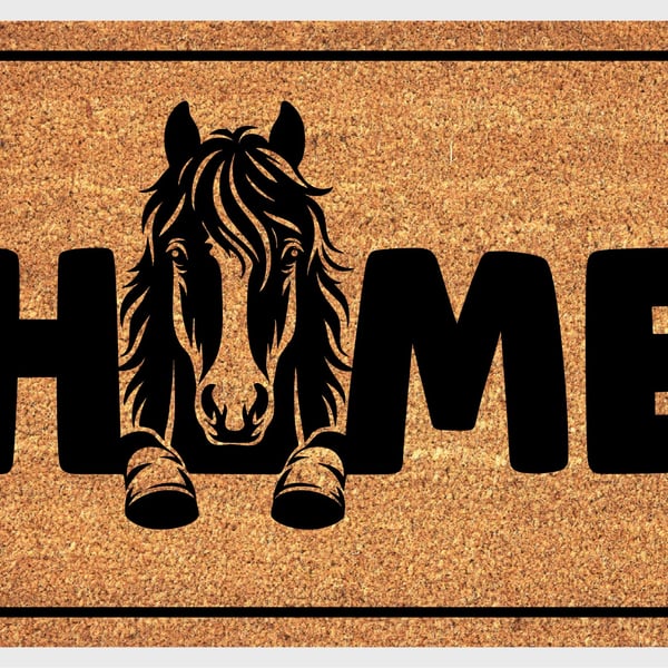 Horse Home Door Mat No.2 - Horse Welcome Mat - 3 Sizes