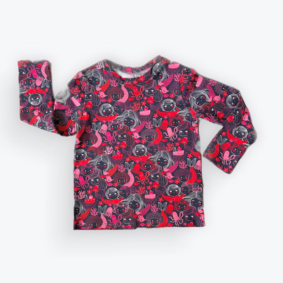 Mermaid long sleeved top - sizes up to 4-5 years