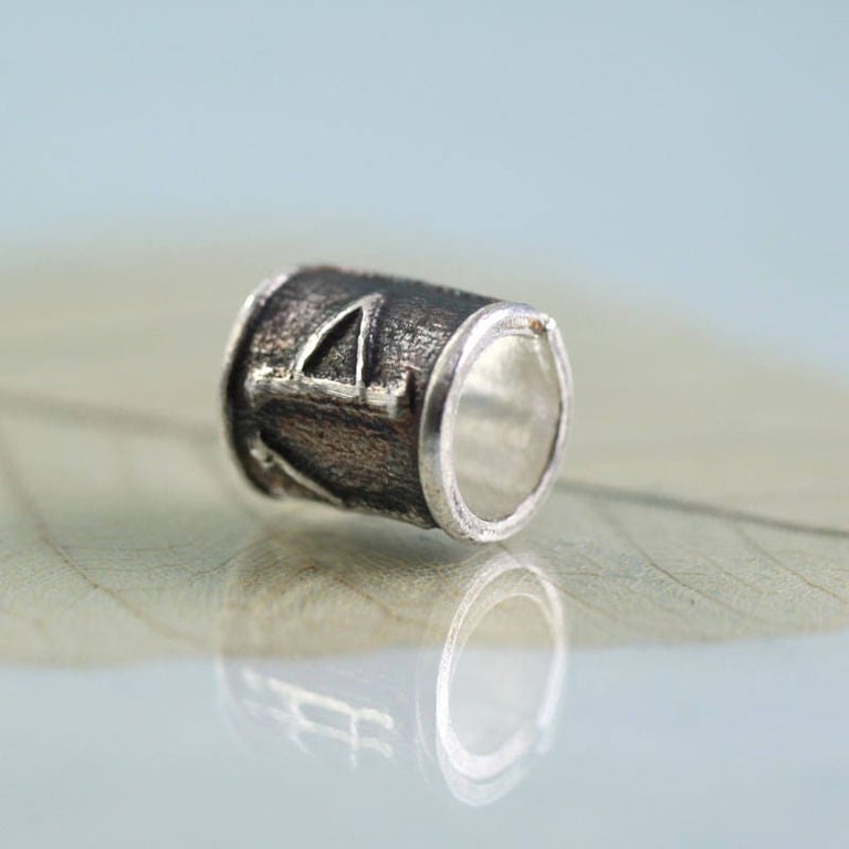Silver Rune Bead Personalised Viking Charm For Necklace or Bracelet