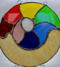 Rainbow shell stained glass round snail suncatcher - Image 5