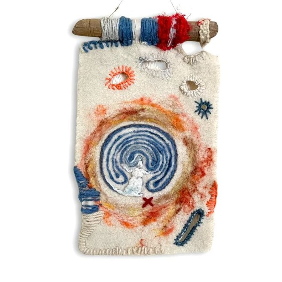 Goddess labyrinth Art felt  sensory wall hanging 