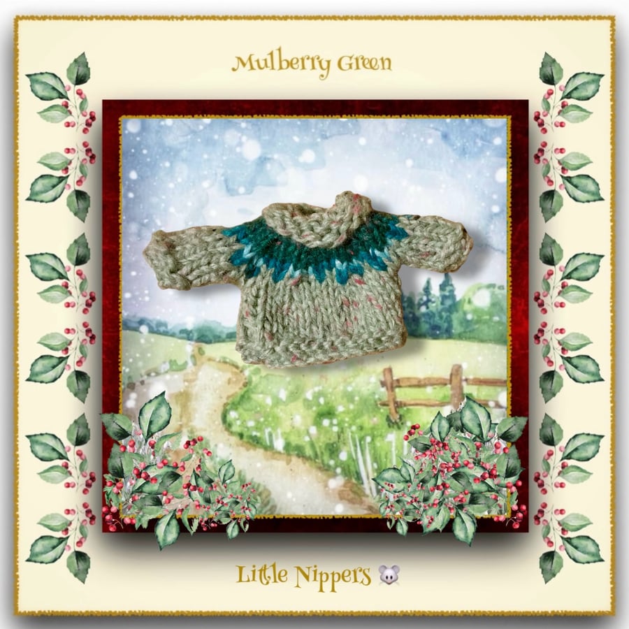 Little Nippers’ Green and Teal Yoked Jumper