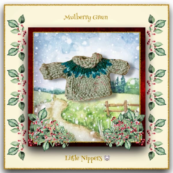 Little Nippers’ Green and Teal Yoked Jumper