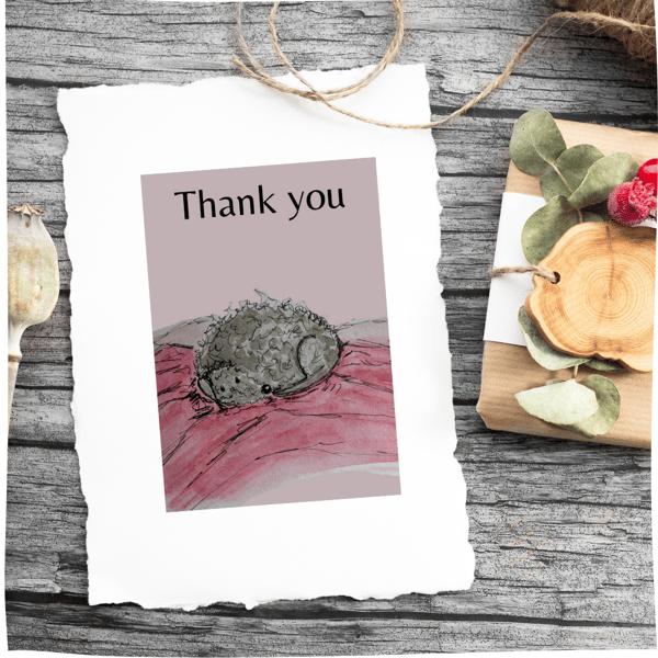 Handmade birthday card, greeting card, Thank You, Bedlington Terrier dog- BTSL