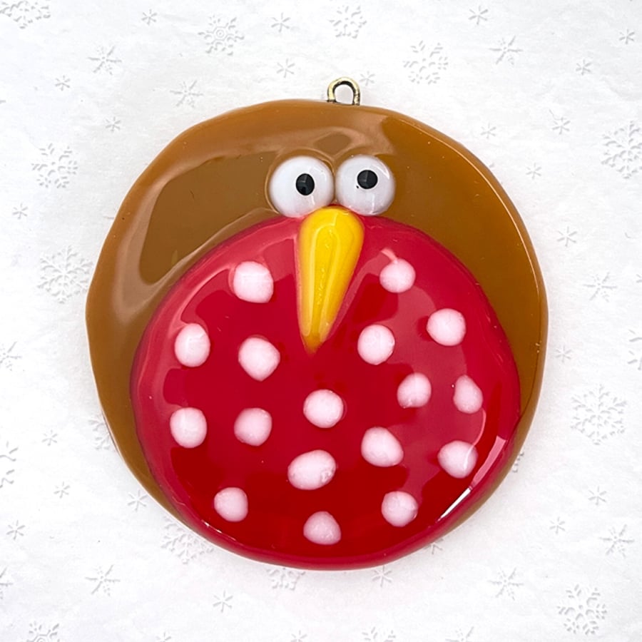 Fused Glass Robin Decoration