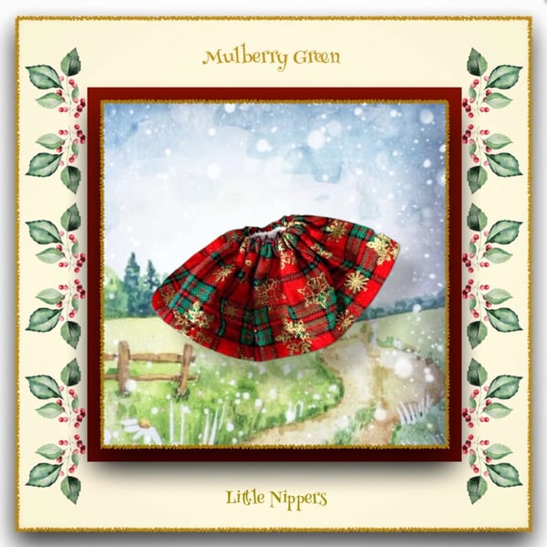 Little Nippers Tartan Snowflakes Skirt
