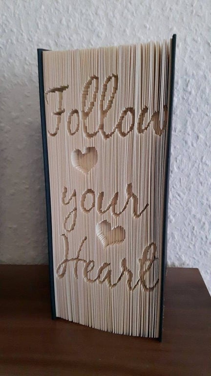Follow your Heart CUT & FOLD Book Folding Pattern - EMAILED PDF PATTERN