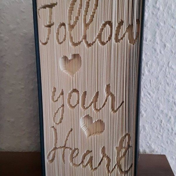 Follow your Heart CUT & FOLD Book Folding Pattern - EMAILED PDF PATTERN