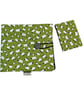 Interchangeable knitting needle case with mini green sheep , holds 2 sets, - Image 2