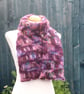 Crochet Broomstick Lace Scarf in Colinette Summer Berries Mohair - Image 1