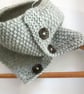 Cowl in Grey Aran Wool - Image 4