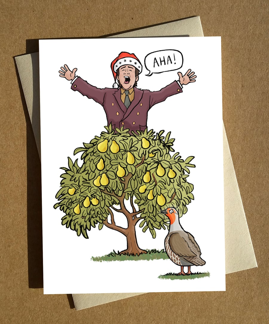 Partridge in a Pair Tree Christmas Card A6