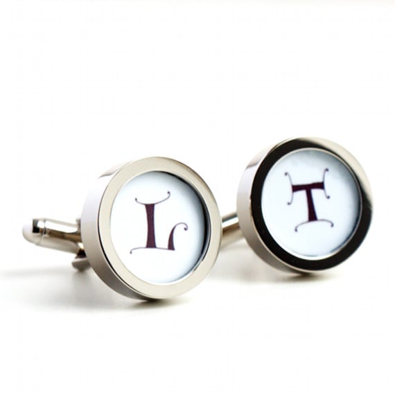 Monogram Cufflinks with Initials in Letters from the 12th Century