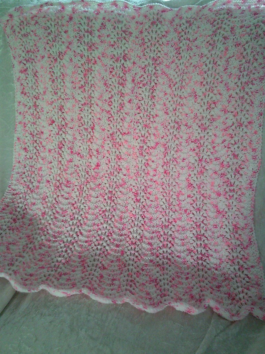 Pink and White Baby Blanket