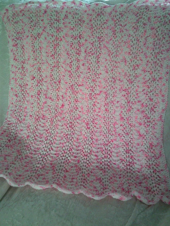 Pink and White Baby Blanket